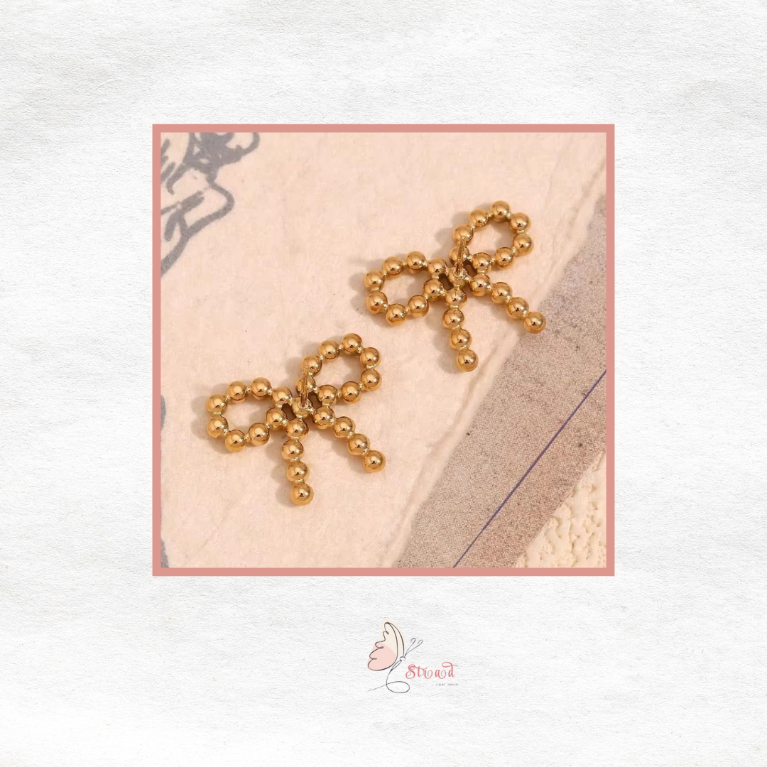 ID:0002_A | Aretes de lazitos doradas