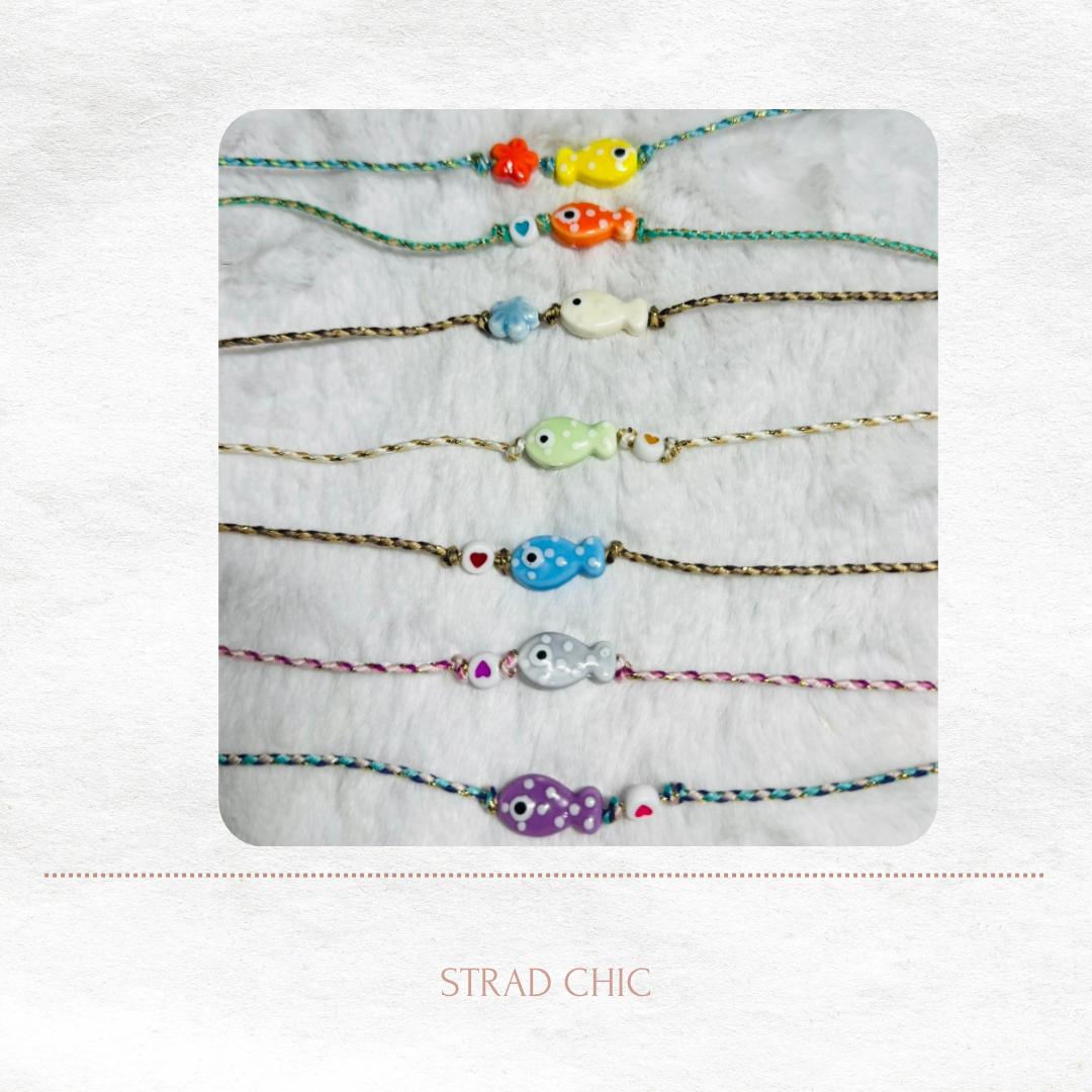 Colección de hilos con peces
