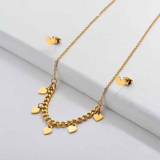 ID: 2001 Set de corrazones (Colgantes + Aretes)