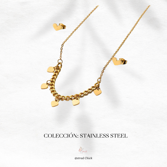 ID: 2001 Set de corrazones (Colgantes + Aretes)