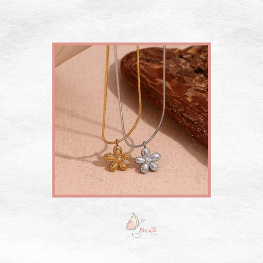 ID:0012_S | SET de flores  (Colgante + Brazalete)