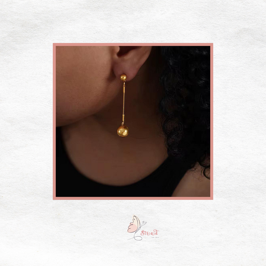 ID:0010_A |Aretes dorado elegante