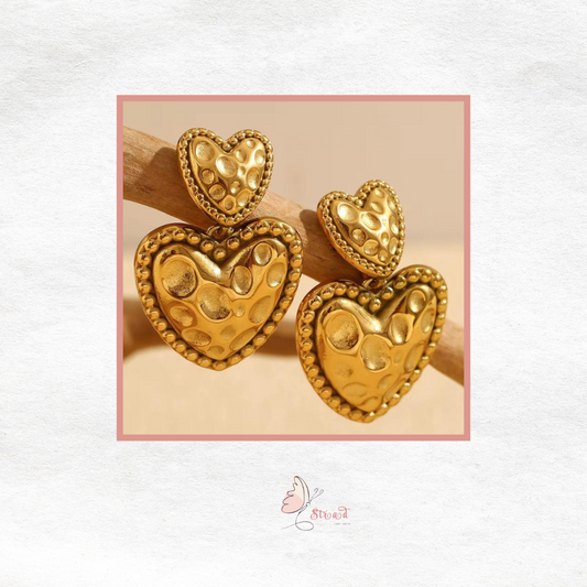 ID:0014_A | Aretes de corazones largas